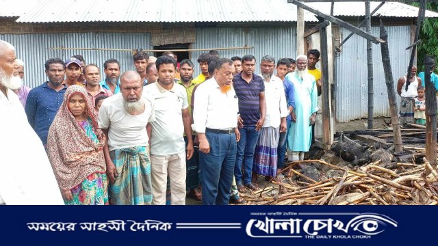 পাটগ্রামে অগ্নিকাণ্ডে এক অসহায় পরিবারের বসতঘর পুড়ে ছাই