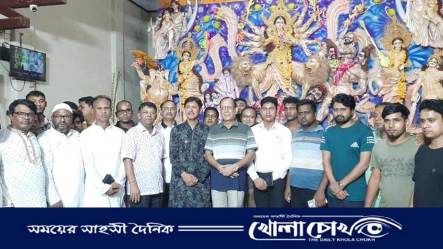 ফরিদপুর-১ আসনের বিভিন্ন পূজামণ্ডপ পরিদর্শন করলেন ঝুনু মিয়া 