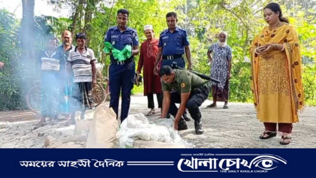 অবৈধ পলিথিন উদ্ধারে শ্রীপুরে ভ্রাম্যমাণ আদালতের অভিযান 