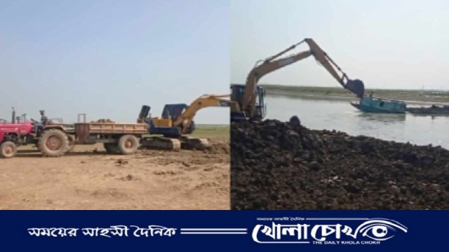 সরাইলে ৭ টি ভেকু দিয়ে চলছে ফসলি জমির মাটি কাটার উৎসব 