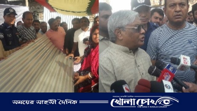 বেগমগঞ্জে বিএনপি'র উদ্যোগে ঢেউটিন ও খাদ্য সামগ্রী বিতরণ