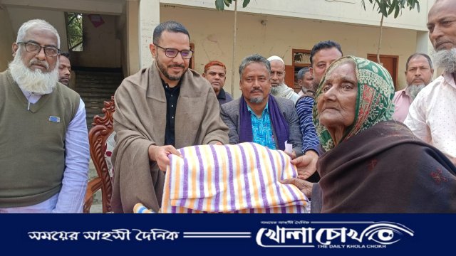 কানাইপুরে শীতার্তদের মাঝে ফারিয়ান ইউসুফ এর শীতবস্ত্র বিতরণ