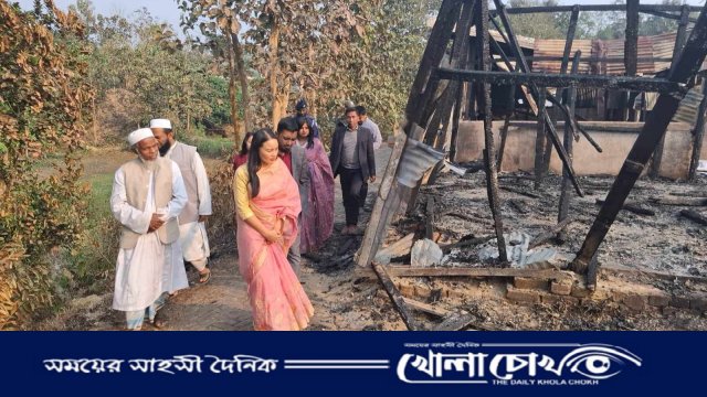 আগুনে পুড়ে যাওয়া ক্ষতিগ্রস্ত ইসলামিয়া আলিম মাদরাসা পরিদর্শন করলেন জেলা পরিষদ চেয়ারম্যান জিরুনা ত্রিপুরা,