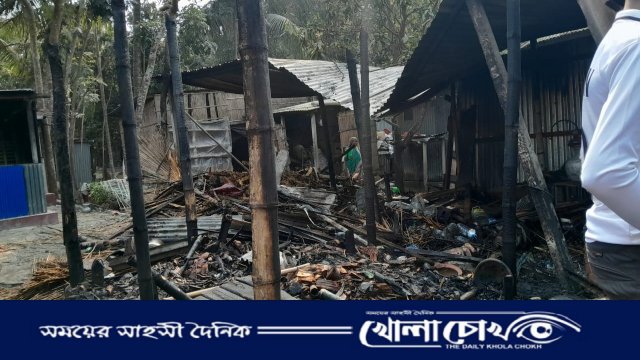 ফরিদপুরে অগ্নিকাণ্ডে বসত বাড়ি পুড়ে ছাই