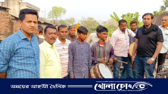 আলফাডাঙ্গা শিরগ্রামে ঢোল পিটিয়ে দুই দশক পর বেদখল জমি বুঝিয়ে দিলেন আদালত